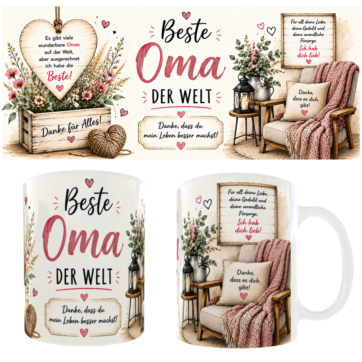 Tasse âBeste Oma der Weltâ â Liebevolles Geschenk fĂŒr die beste Oma