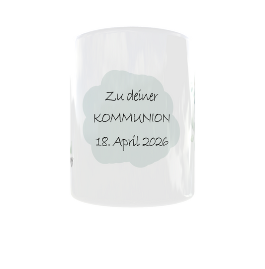 Personalisierte Tasse zur Kommunion mit Name & Datum