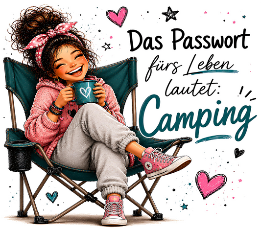 Camping Tumbler 20 oz (ca. 590 ml) – Das Passwort fürs Leben lautet: Camping