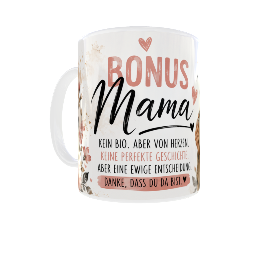 💕 Tasse „Bonus Mama“ – Danke, dass du da bist