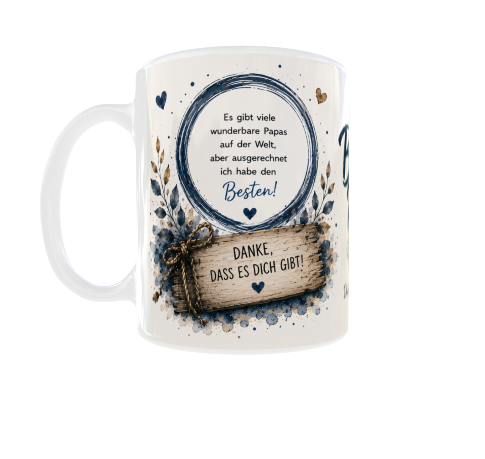 💙 Tasse „Bester Bonus-Papa der Welt“ / „Bester Papa der Welt“