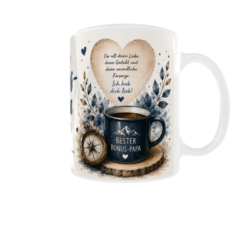💙 Tasse „Bester Bonus-Papa der Welt“ / „Bester Papa der Welt“