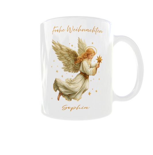 🎄 Personalisierte Christkind-Tasse „Frohe Weihnachten“ mit Wunschname