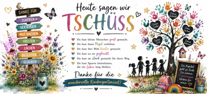 🌈 Tasse „Danke für die wunderschöne Kindergartenzeit“ – Abschiedsgeschenk für Erzieher & Tagesmutter