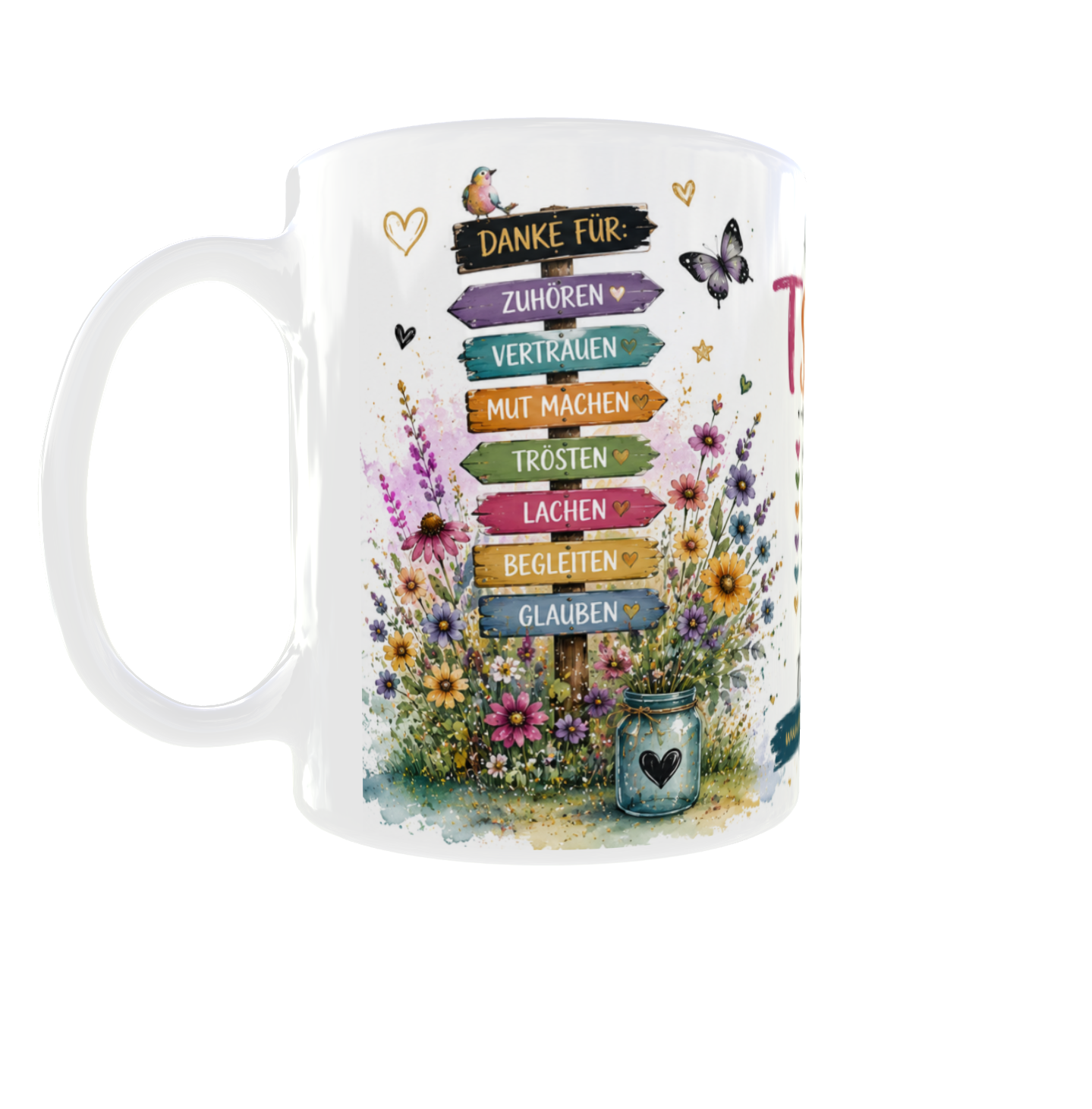 🌈 Tasse „Danke für die wunderschöne Kindergartenzeit“ – Abschiedsgeschenk für Erzieher & Tagesmutter
