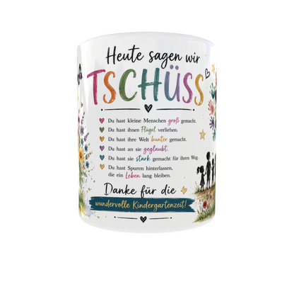 🌈 Tasse „Danke für die wunderschöne Kindergartenzeit“ – Abschiedsgeschenk für Erzieher & Tagesmutter
