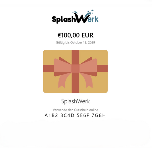 SplashWerk Geschenkgutschein – Freude verschenken per E-Mail!