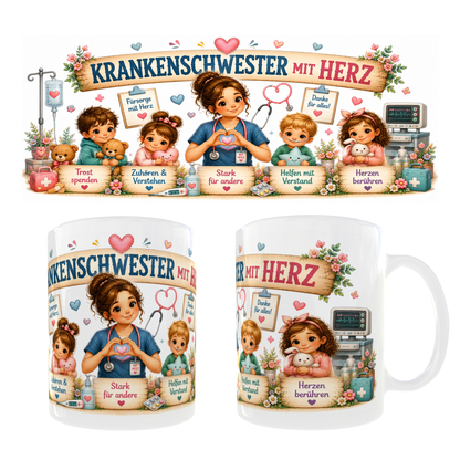 ❤️ Tasse „Kinderkrankenschwester mit Herz“