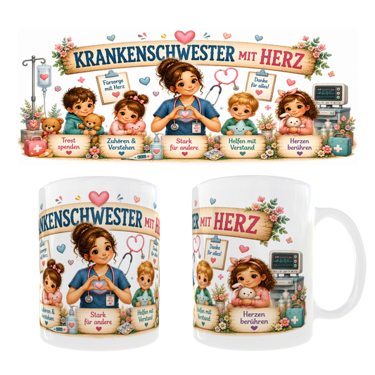 ❤️ Tasse „Kinderkrankenschwester mit Herz“
