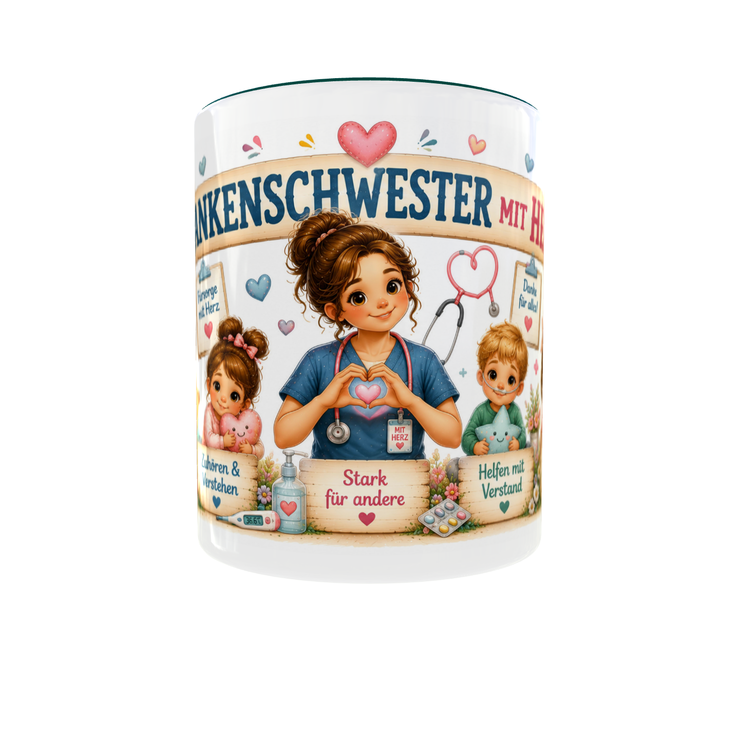 ❤️ Tasse „Kinderkrankenschwester mit Herz“