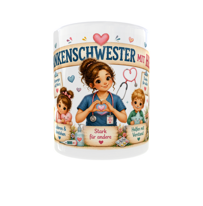 ❤️ Tasse „Kinderkrankenschwester mit Herz“