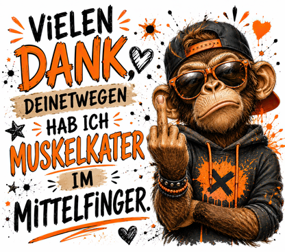 Thermobecher „Vielen Dank – Deinetwegen hab ich Muskelkater im Mittelfinger“