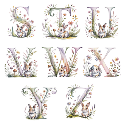 Personalisierte Tasse mit Namen und Initial – Häschen Motiv