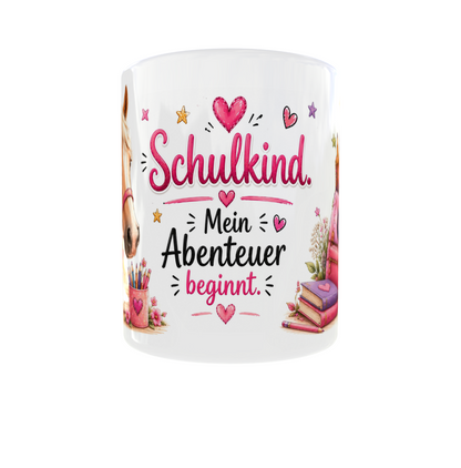 Kinder  🐴 Tasse „Schulkind – Mein Abenteuer beginnt“