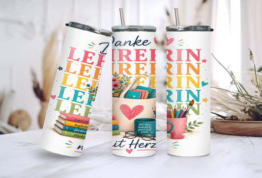 Danke Lehrerin Tumbler 20 oz (ca. 590 ml) – Geschenk zum Schulabschluss