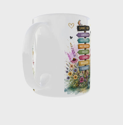 🌈 Tasse „Danke für die wunderschöne Kindergartenzeit“ – Abschiedsgeschenk für Erzieher & Tagesmutter